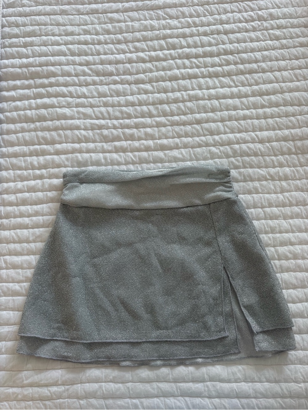 Princess Polly Shimmery Silver Mini Skirt